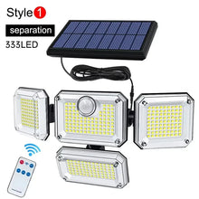 Load image into Gallery viewer, 122/333 LED Solar Motion Sensor Lights – IP65 Waterproof Outdoor Wall Lamp with 3 Modes for Garage, Yard &amp; Corridor
