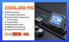 Load image into Gallery viewer, XTOOL D8W Bluetooth Diagnostic Tool Automotive Scanner ECU Coding Key Programming Topology Map 38 Reset Service CANFD DOIP
