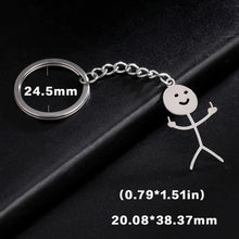Load image into Gallery viewer, Teamer Funny Middle Finger Stickman Keychain 2025 Cute Trend School Bag Car Key Pendant Couple New Trinket Gift Keyring
