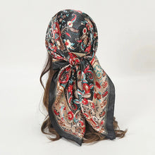 Load image into Gallery viewer, Satin Square Scarf – Elegant 2025 Print Hijab, Shawl &amp; Hair Wrap
