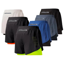 Load image into Gallery viewer, Men’s 2-in-1 Running Shorts – Quick-Dry Double Layer Gym Shorts for Training, Workout &amp; Bodybuilding (Black)
