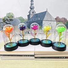 Load image into Gallery viewer, Artificial Rose Flowers Valentines Day Gift for Girlfriend Eternal Rose LED Light Foil Flower Wedding Decor Christmas Gifts
