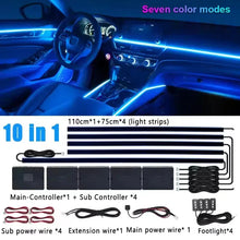 Load image into Gallery viewer, Universal 18-in-1 RGB Car Ambient Light Kit - Full Color App-Controlled Neon Strips
