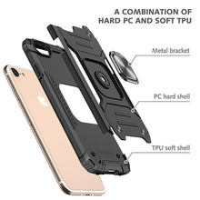 Load image into Gallery viewer, Magnetic Metal Ring Stand Holder Phone Case Cover For iPhone 11 12 13 14 Pro Max Xs XR X 8 7 6 6s Plus Rotating Ring Kickstand Fit Magnetic Car Mount Heavy Duty Dual Layer Shockproof Phone Case
