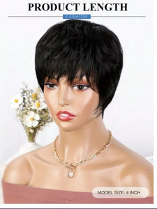 Short Wig for Women, Synthetic Wig, Non-adhesive, Wear-resistant, Heat-Resistant, Natural, Short Layer, Suitable for beginners