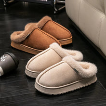 Load image into Gallery viewer, Fashion Women Fluffy Slippers for Autumn and Winter Indoor EVA Thick Sole Anti-Slip and Warm Unisex Slippers for Winter
