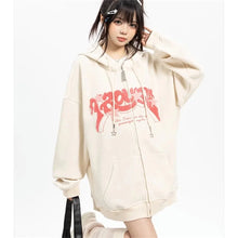 Load image into Gallery viewer, Women’s Y2K Embroidered Zip-Up Hoodie – Fashionable Autumn Long Sleeve Streetwear Top
