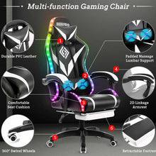 Load image into Gallery viewer, 135 Degrees Gaming Chair RGB Light Office Chair Bluetooth Speaker Gamer Computer Chair Ergonomic Swivel 2 Point Massage Recliner
