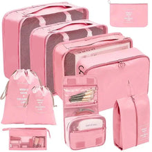 Load image into Gallery viewer, 7/8/9/10 Pcs Travel Organizer Packing Cubes – Lightweight Polyester Luggage Storage Bags for Clothes, Shoes, and Accessories
