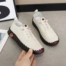 Load image into Gallery viewer, Women Shoes 2024Autumn Fashion Pu Leather Casual Shoes Handmade Sewing Soft Comfortable Mom Shoes Women Sneakers Chaussure Femme
