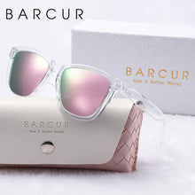 Load image into Gallery viewer, BARCUR Fashion Energetic Polarized Sunglasses for Women – Transparent Lightweight PC Frame Oval UV400 Protection Ladies Holiday Sun Glasses with Stylish Mirror Lens and Elegant White Gift Box – Perfect for Travel Beach &amp; Summer Outings
