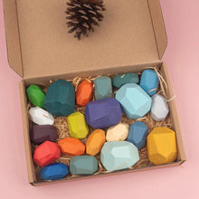 Load image into Gallery viewer, Wooden Sorting Stacking Rocks Montessori Toy
