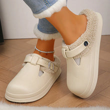 Load image into Gallery viewer, Winter Warm Fluffy Clogs Slippers Women Eva Waterproof Non Slip Home Slides Woman Lightweight Soft Sole Fuzzy Cotton Slippers
