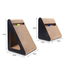Load image into Gallery viewer, 2-in-1 Cat Scratcher Triangle Toy with Spinning Balls – Sturdy Corrugated Cardboard Anti-Scratch Board for Stress Relief &amp; Indoor Play
