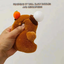 Load image into Gallery viewer, Plush Capybara Keychain – Cute Persimmon Wagging Tail Pendant Toy
