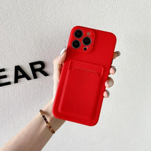 Load image into Gallery viewer, White Luxury Card Holder Phone Case for iPhone 13 12 Pro Wallet Soft Back Cover Shockproof  Cute Protective Case for iPhone Cute Case With Card Holder
