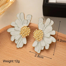 Load image into Gallery viewer, White Flower &amp; Butterfly Dangle Earrings – Acrylic Pearl Heart Jewelry
