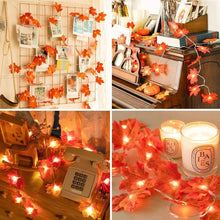 Load image into Gallery viewer, 10/20 LED Maple Leaf String Lights – Battery Powered Fairy Lights for Home &amp; Outdoor Decor

