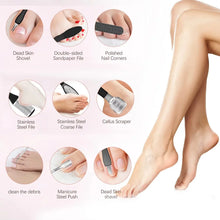 Load image into Gallery viewer, Rechargeable Electric Foot File 1+10 Set Callus Remover Machine Pedicure Device Foot Care Tools For Heels Remove Dead Skin black
