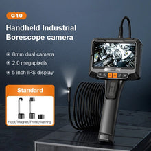 Load image into Gallery viewer, Dual Lens Endoscope Camera 1080P 5 inch LCD Digital Borescope Inspection Camera with 8 mm IP67 Waterproof Camera For Car
