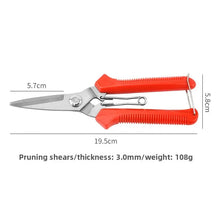 Load image into Gallery viewer, 190mm Straight Head Pruning Shears Non-slip HandleStainless Steel Outils Manuels Household Bonsai Garden Scissors Pruing Shear
