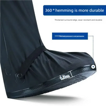 Load image into Gallery viewer, Black Waterproof Rain Boot Shoe Covers with Reflector – High-Top Bike &amp; Motorcycle
