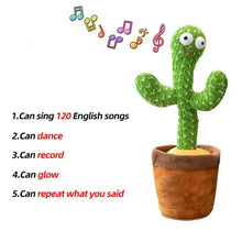 Load image into Gallery viewer, 1pc Dancing Cactus Toy,Repeat Talking ,Song Speaker Wriggle Dancing Sing Talk, Plushie Stuffed ,Interaction and Decoration
