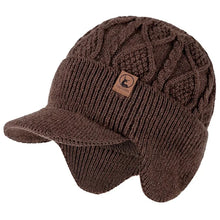 Load image into Gallery viewer, New Unisex Winter Hat Plush Fur Lined Warm Earflap Cap Stylish Soft Beanie Hat  Outdoor Thick Ski Sports Knitted Hat
