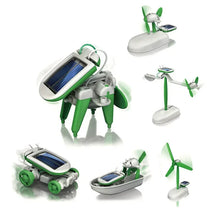 Load image into Gallery viewer, 6-in-1 Solar Robot Kit – DIY Educational Science Toy for Kids | Build Car, Ship, Windmill, Fan &amp; More
