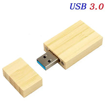 Load image into Gallery viewer, JASTER Wooden Block USB 3.0 Flash Drive Red Wood Pendrive 4GB 8GB 16GB 32GB 64GB 128GB Memory Stick U Disk Gift
