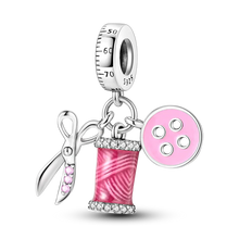 Load image into Gallery viewer, 925 Sterling Silver Pink Butterfly &amp; Luminous Firefly Charm – Dangle Bead for Bracelet or Necklace | Elegant DIY Jewelry Gift for Women
