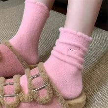 Load image into Gallery viewer, 3Pairs Premium Feel Cute Cat Cozy Hairy Mink Velvet Socks Autumn Winter Hosiery Thickened Plush Warm Sleep Home Fluffy Socks
