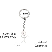 Load image into Gallery viewer, Teamer Funny Middle Finger Stickman Keychain 2025 Cute Trend School Bag Car Key Pendant Couple New Trinket Gift Keyring
