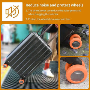 Luggage Wheels Protector Silicone Luggage Accessories Wheels Cover For Most Luggage Reduce Noise For Travel Luggage Suitcase