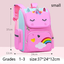 Load image into Gallery viewer, Kid Unicorn Backpack for Girls – Rainbow Eyes Waterproof School Bag
