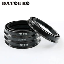 Load image into Gallery viewer, DATOUBO 4 pcs Black Plastic car wheel 73.1 - 57.1mm, 73.1-56.1mm, 73.1 to 64.1  hub centric rings,car accessories. Retail price.
