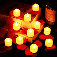 Load image into Gallery viewer, 1/6/12Pcs Flameless LED Tea Light Candles – Battery-Powered, Safe, and Reusable for Weddings, Parties, and Home Décor
