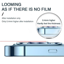 Load image into Gallery viewer, Full Cover Frame Glass Camera Lens Protector For iPhone 14 Plus Lens Glass For iPhone 11 12 13 Pro Max Mini Premium Tempered Glass Film Aluminum Alloy Lens Ring Cover Camera Protector
