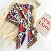 Load image into Gallery viewer, 90x90cm Square Silk-Feel Scarf – Luxury Women’s Shawl &amp; Head Wrap
