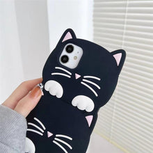 Load image into Gallery viewer, 3D Cartoon Cute Cat Ear Phone Case For Iphone 12 13 11 Pro Max X Xr Xs Max 7 8 6 6s Plus Se 2020 Lucky Cat Cartoon Silicone Cat Phone Case
