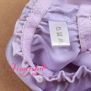 3pcs/lot, Women's 100% Silk Panties String Bikinis Sexy Briefs High quality ruffled silk underwear