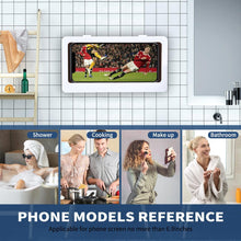 Load image into Gallery viewer, White Phone Holder Waterproof Phone Case Bathroom Shower Phone Holder Stand Box Wall Mounted Shower Case Bracket Full Body Waterproof Shockproof Phone Case Clear Protective Cover Case
