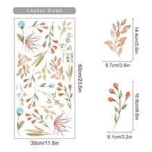 Load image into Gallery viewer, Boho Flowers Wall Stickers Child Watercolor Bedroom Living Room Home Decor Art Eco-frienly Removable Decals PVC Murals
