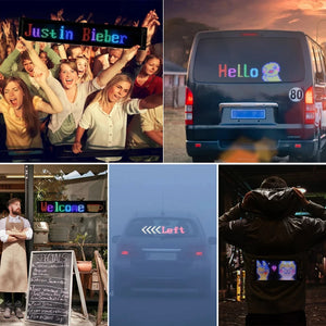 RGB Bluetooth Panel Lamp LED Matrix Pixel Lights Pattern Graffiti Scrolling Text Animation Display Car Shop Reminder Night Light