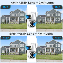 Load image into Gallery viewer, 8MP 4K Outdoor Wifi Security Camera Dual Lens Dual Screens Video Surveillance Camera Home Smart Human Detection ICSEE APP
