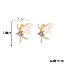 Load image into Gallery viewer, White Flower &amp; Butterfly Dangle Earrings – Acrylic Pearl Heart Jewelry
