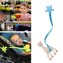 Load image into Gallery viewer, Baby Stroller Hook Silicone Star Pacifier Chain Non-toxic Teether Strap Kids Toy Holder Stroller Organizer Stroller Accessories
