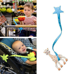 Baby Stroller Hook Silicone Star Pacifier Chain Non-toxic Teether Strap Kids Toy Holder Stroller Organizer Stroller Accessories