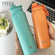 Load image into Gallery viewer, Stainless Steel Insulated Water Bottle (600-1200ml) | Hot &amp; Cold Thermal Tumbler with Handle | Portable Vacuum Flask for Sports &amp; Travel
