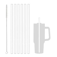 Load image into Gallery viewer, 6Pcs 31cm Vacuum Cup Straws with Cleaning Brush for Stanley 40oz Adventure Quencher Insulated Cup Travel Tumbler Reusable Straw
